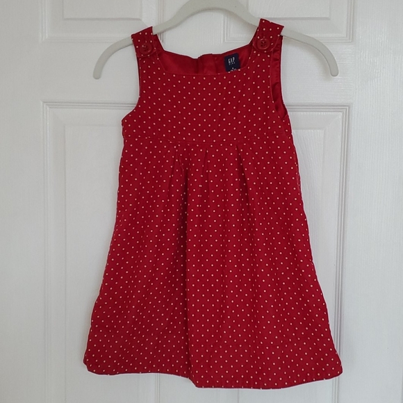 Gap kids red with white dots corduroy jumper